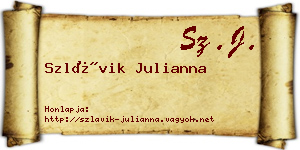 Szlávik Julianna névjegykártya