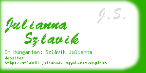 julianna szlavik business card